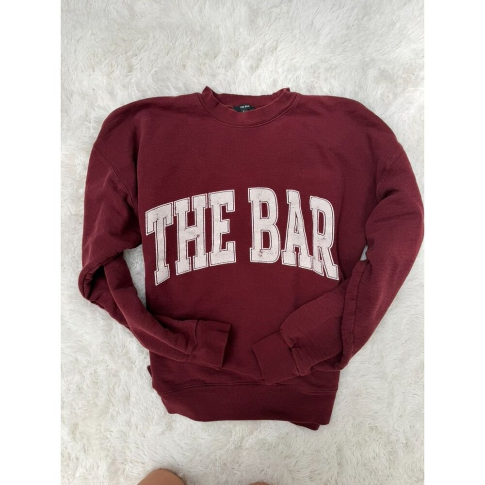 The Bar Maroon Graphic Crewneck Sweatshirt Size L